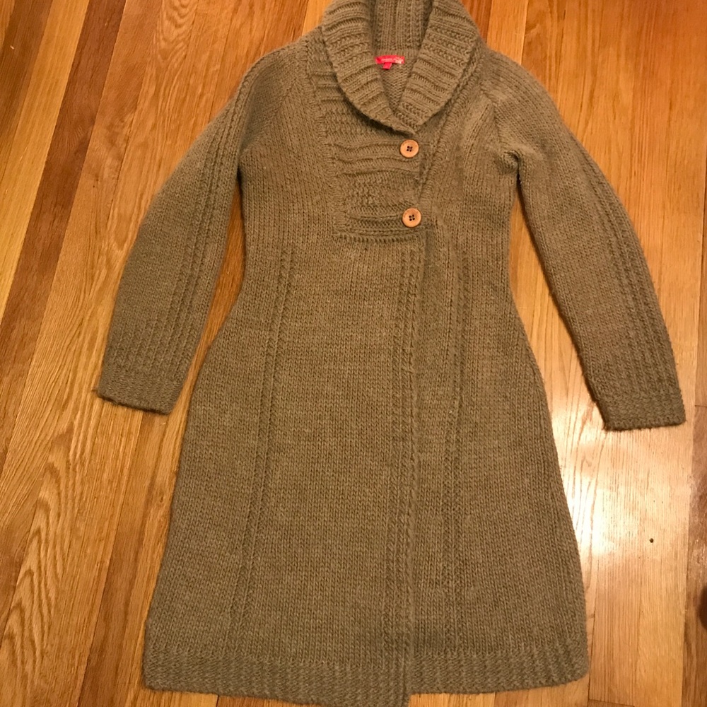 Fabiola Italy beige wool blend duster sweater